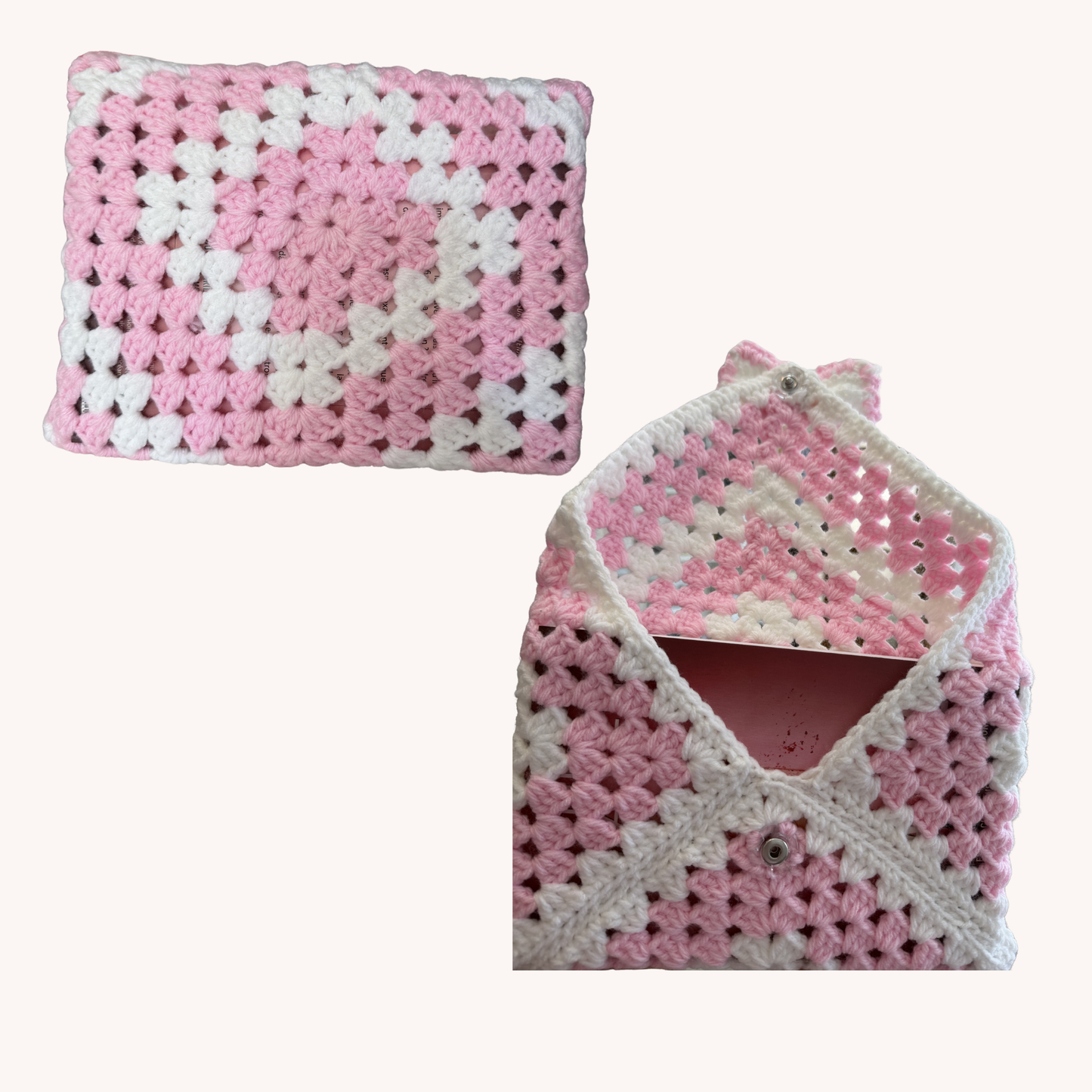 Pochette crochet  granny square – Collection Carré de grâce