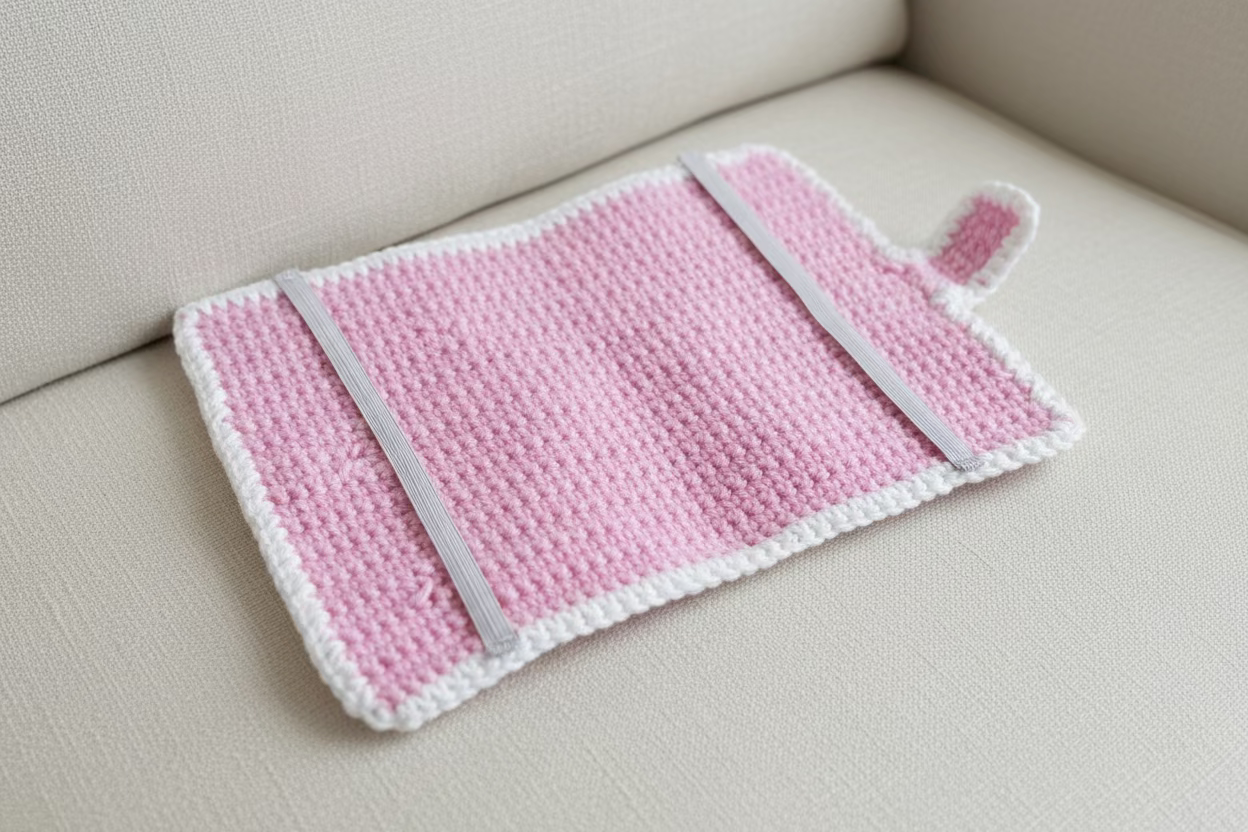 Protège-livre  au crochet-Collection Pétales de douceur