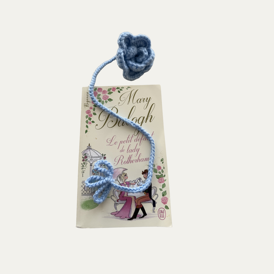 Marque-page au crochet – Fleur rose 🌸