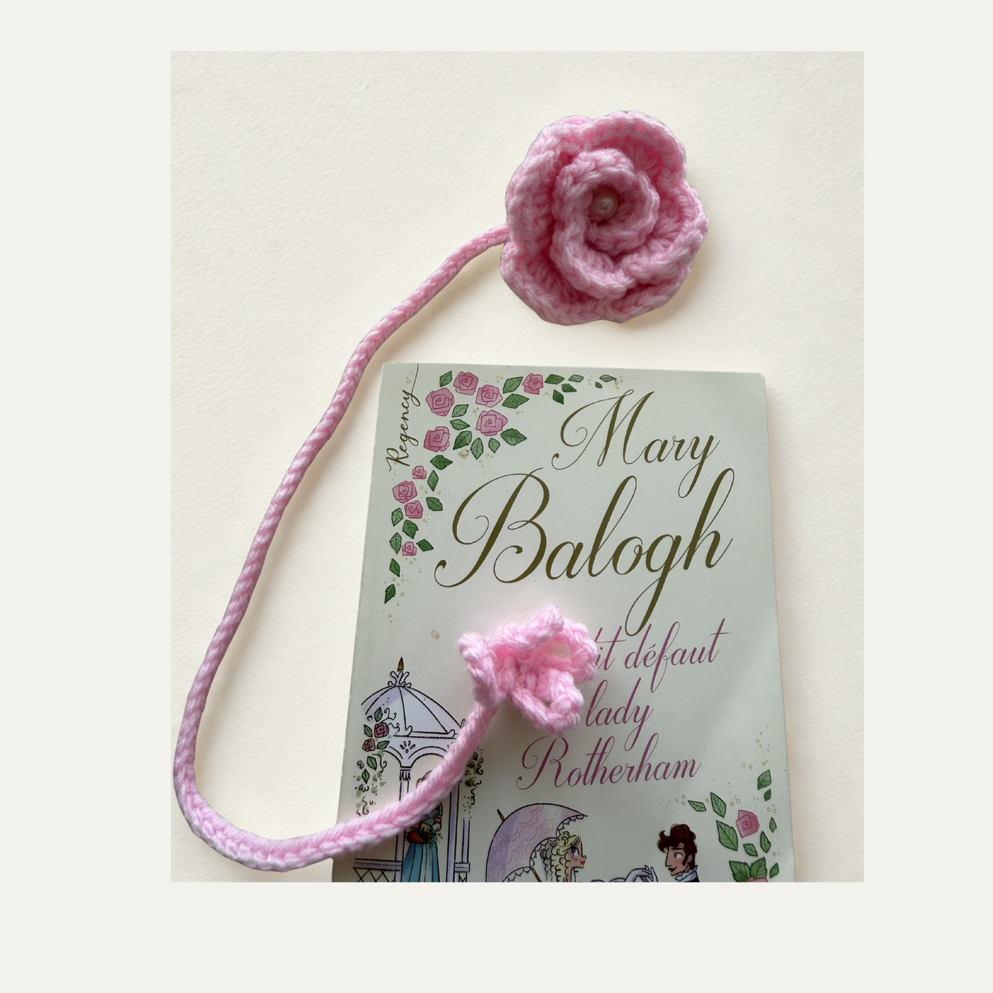Marque-page au crochet – Fleur rose 🌸