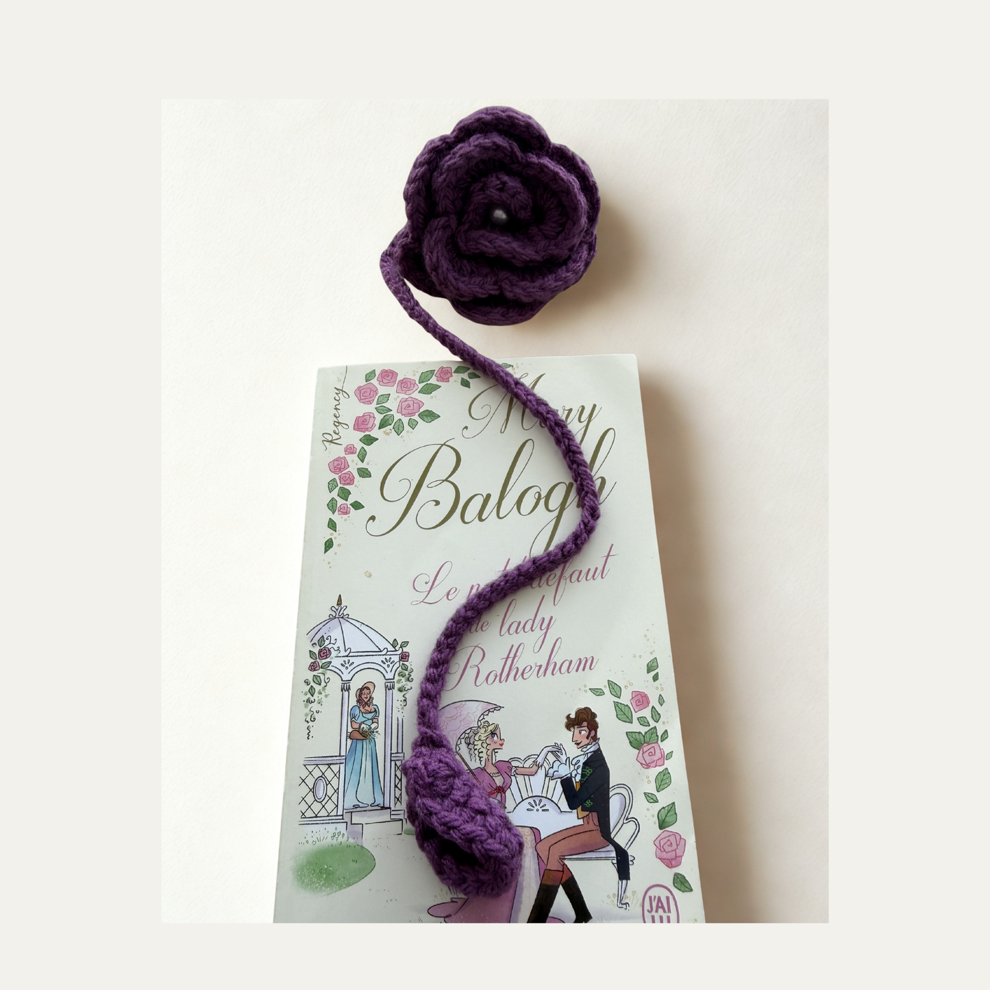 Marque-page au crochet – Fleur rose 🌸