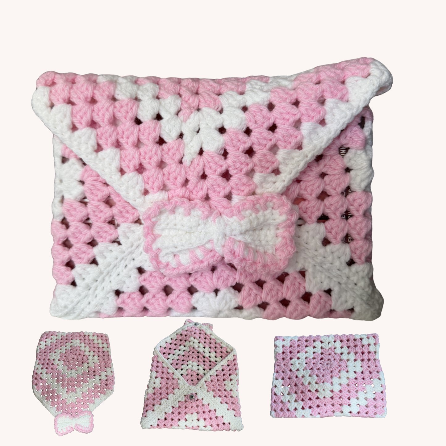 Pochette crochet  granny square – Collection Carré de grâce