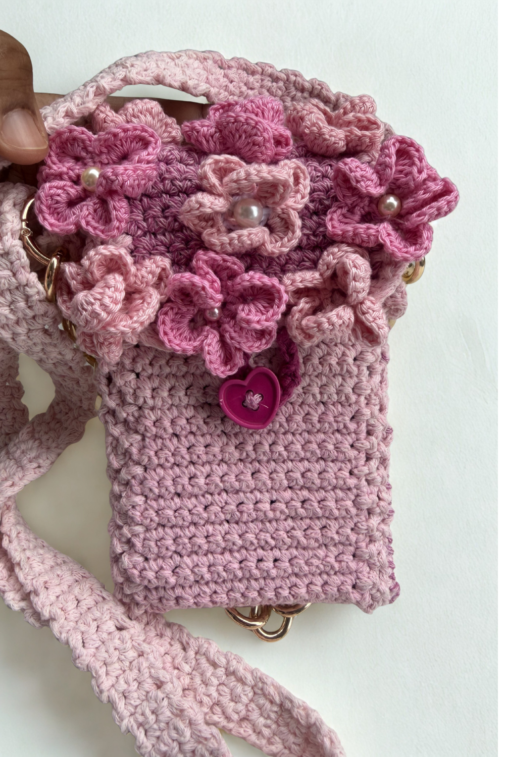 Pochette fleurie au crochet 🌸