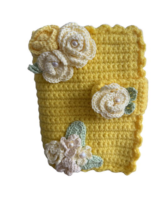 Protège-livre au crochet – Bouquet soleil fleuri