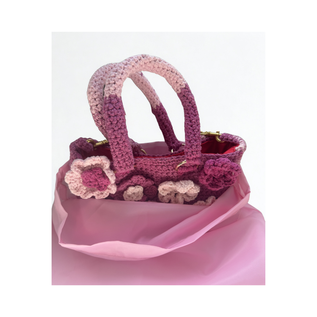 Sac au crochet fleuri 3D