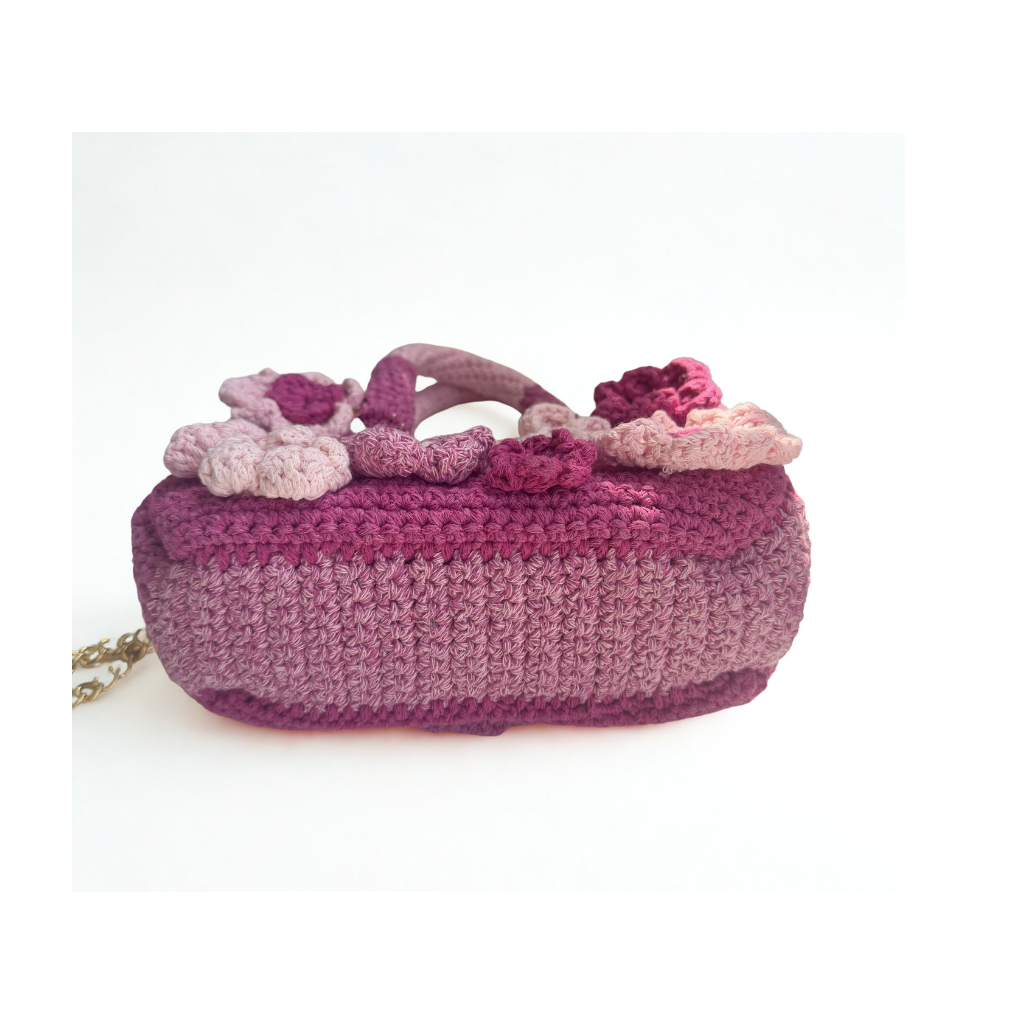 Sac au crochet fleuri 3D