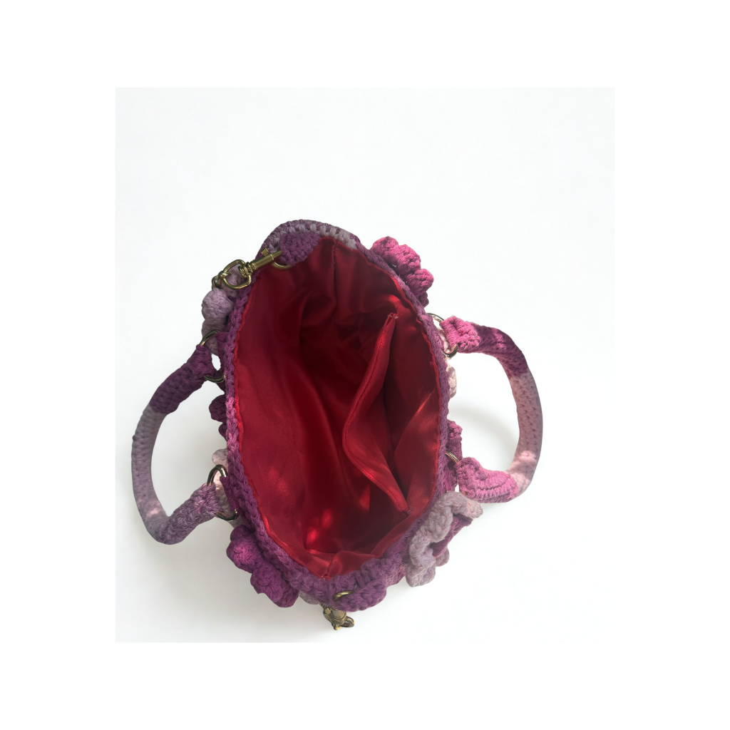 Sac au crochet fleuri 3D