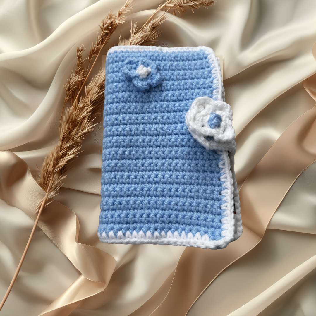 Protège-livre  au crochet-Collection Pétales de douceur