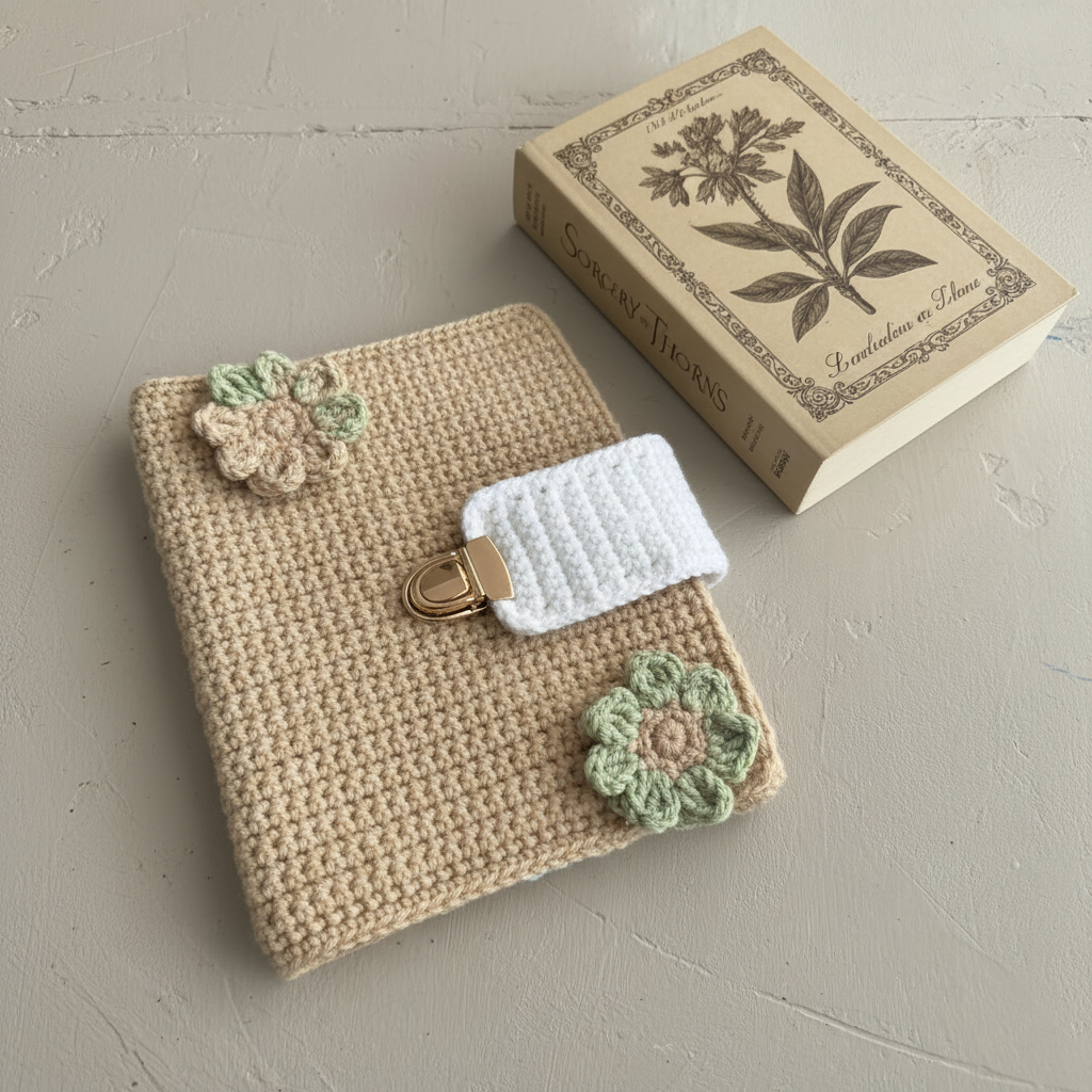 Protège-livre au crochet – Collection Écrin