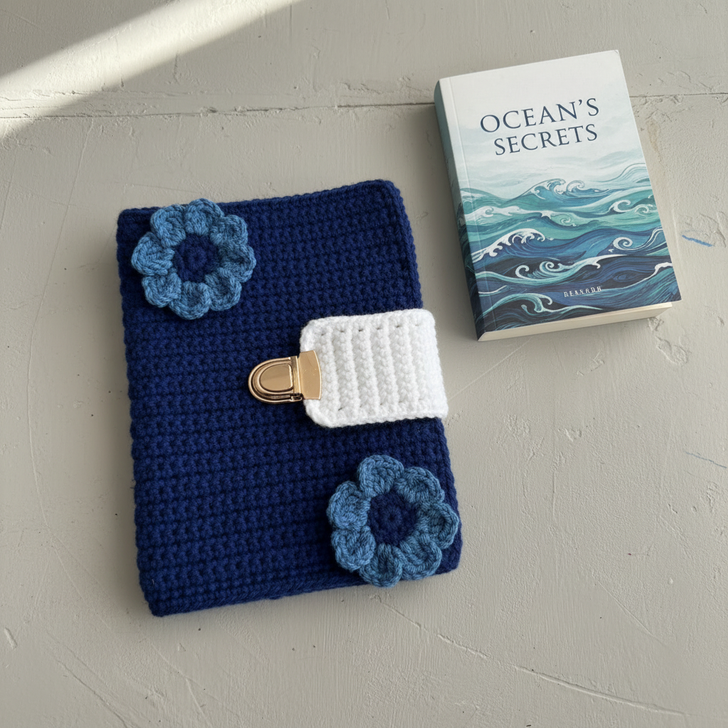 Protège-livre au crochet – Collection Écrin